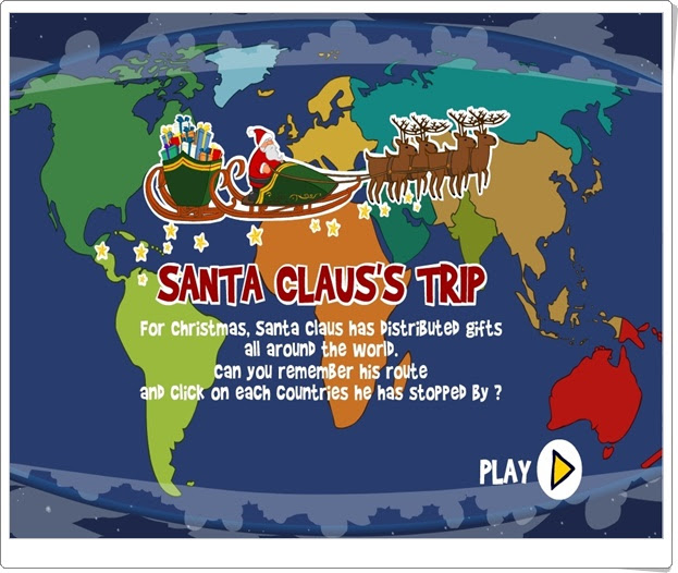 "El viaje de Santa Claus" (Juego de Geografía Universal de Primaria)