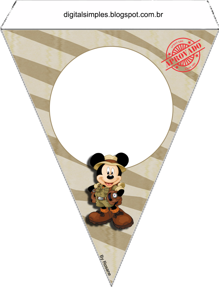 Mickey y Minnie de Safari Free Printable Bunting.