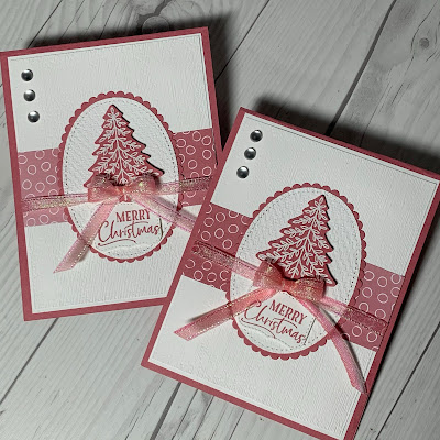 Christmas card in non-traditional colors using Stampin' Up! Perfectly Plaid Stamp Se