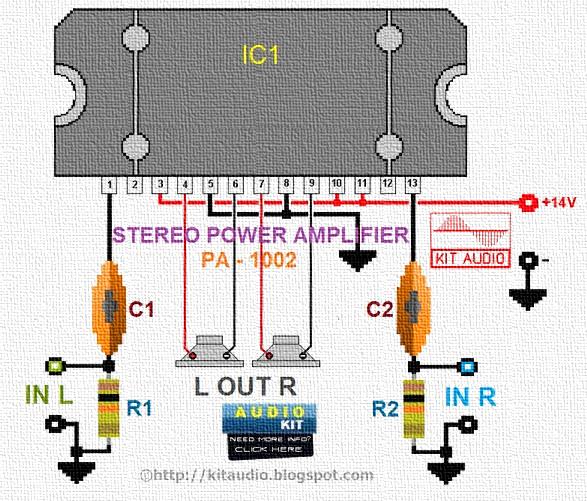 Circuit Power Audio Amplifier Ic Tda2002: Audio Kit: TDA8560 Power Amplifier 2X40 Watt