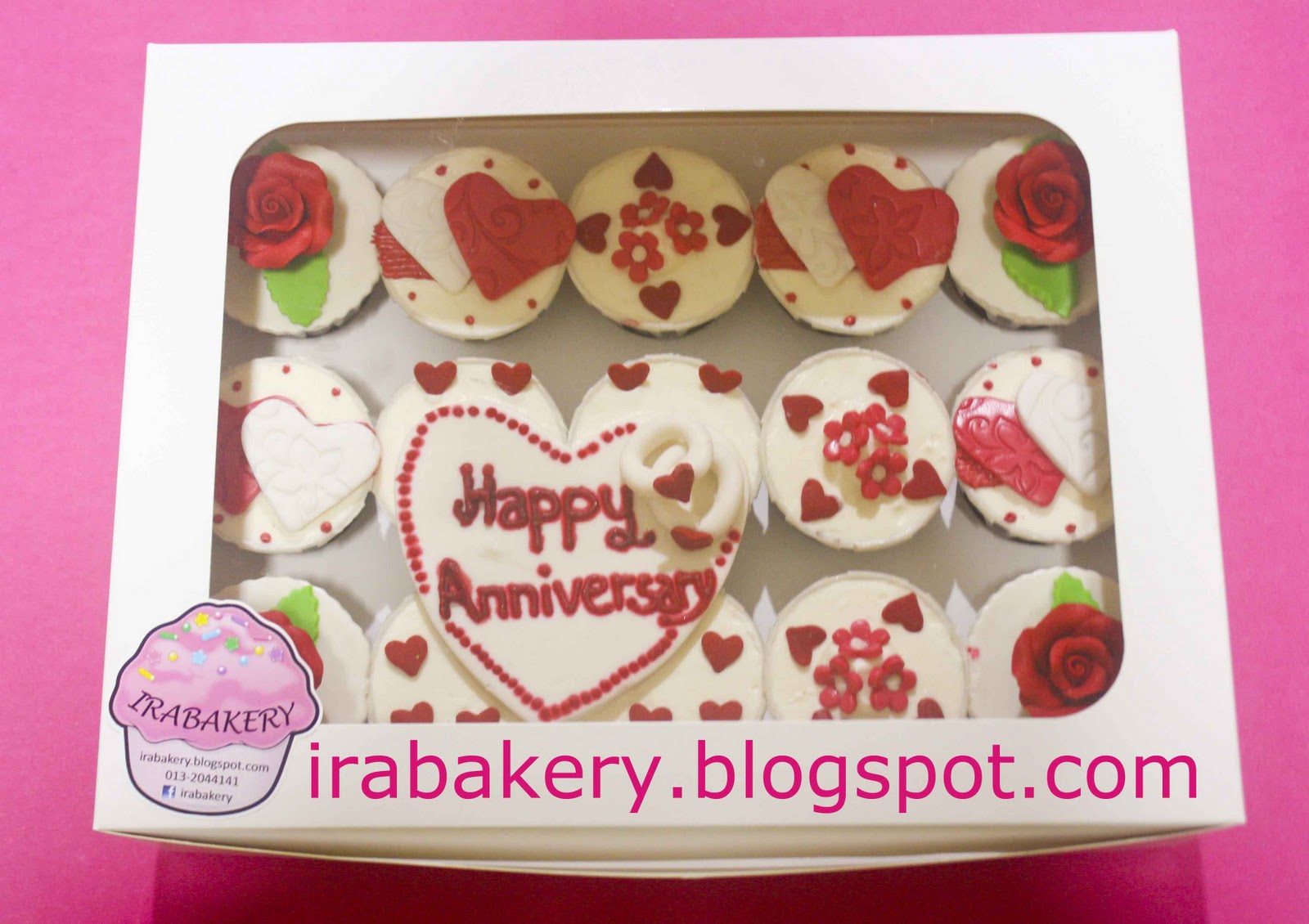 Anniversary theme cupcakes