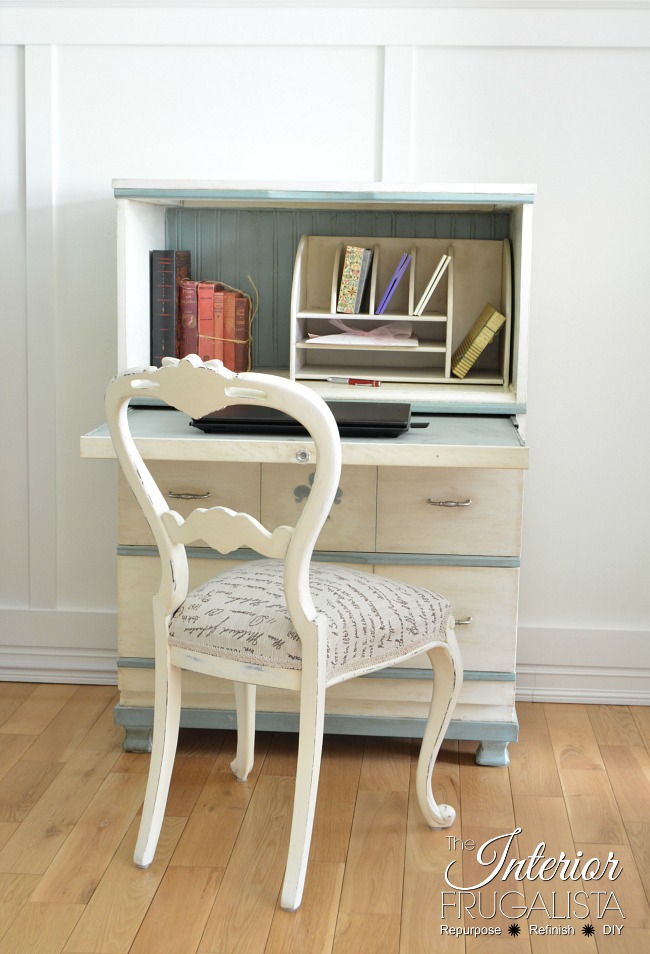 Vintage Dresser Repurposed Into Faux Secretary Desk