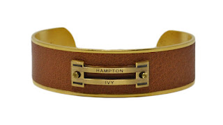 tan leather horse jump cuff bracelet