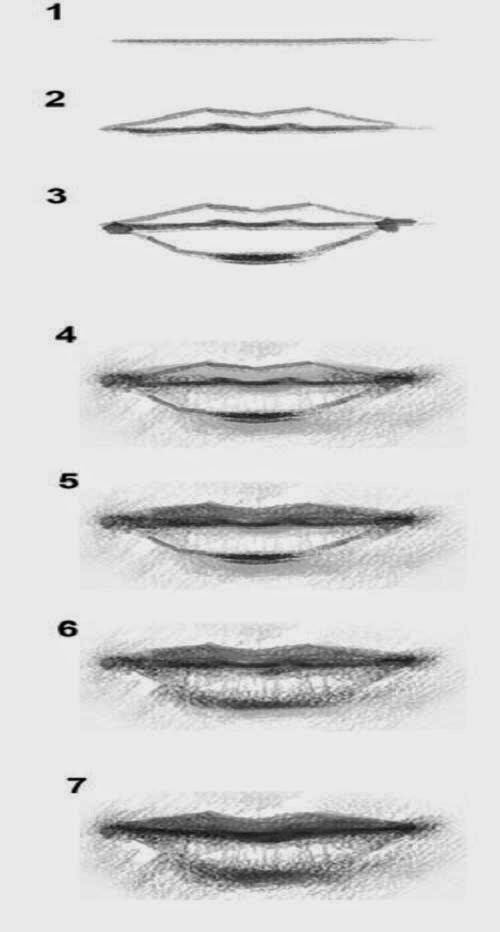 Step beginners with draw step by for to how lips realistic pencil pinterest