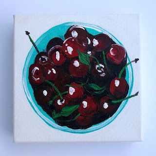 bowl of cherries painting