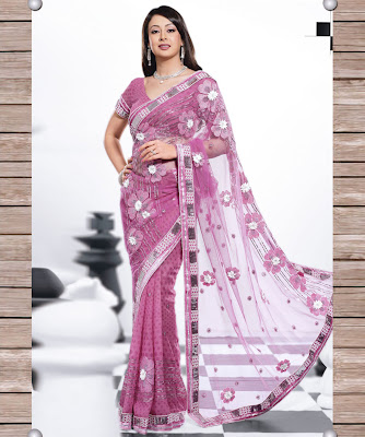 BRAND: Ambica Fashion CATEGORY: Saree with Unstitched Blouse Net pallu chain stitch work body - Blouse georgette print COLOUR: Pink MATERIAL: Net and Georgette SIZE: 
