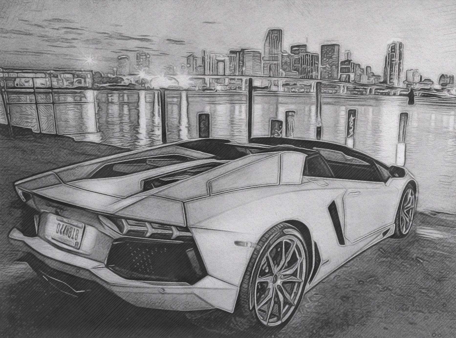 Lamborghini Aventador LP700-4 metropolis sketch