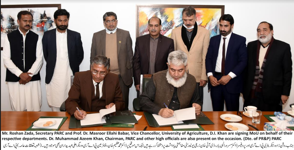 PARC signs MoU with University of Agriculture