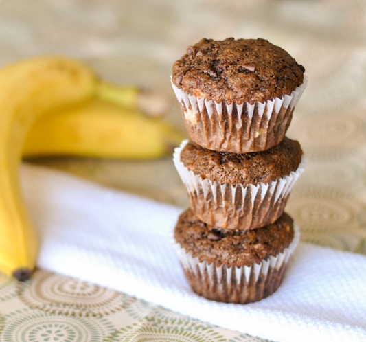 Double Chocolate Cinnamon Banana Muffins