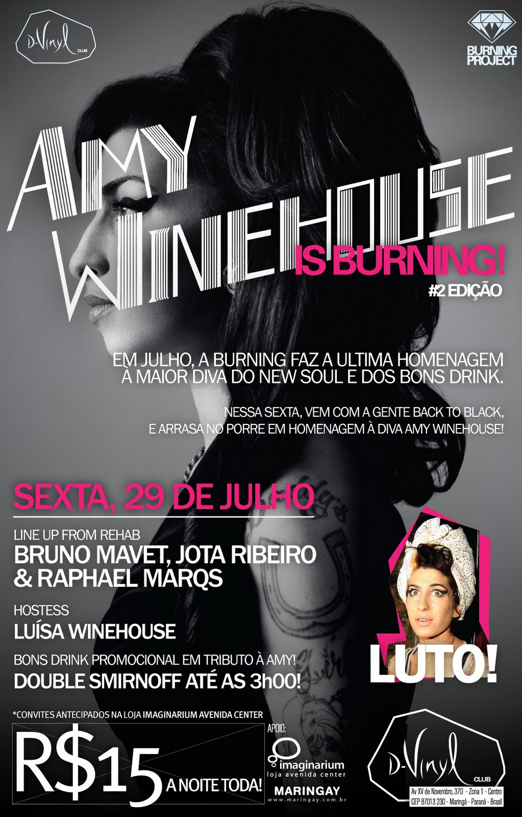 HOJE: AMY WINEHOUSE IS BURNING NO D-VINYL CLUB!