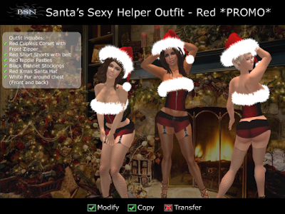 BSN Santa's Sexy Helper Outfit - Red Promo