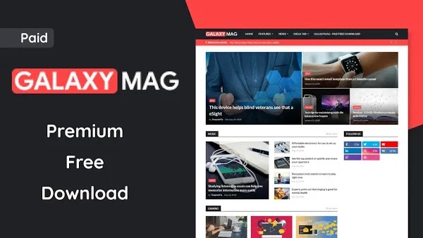 GalaxyMag Premium Blogger Template Free Download Now Latest
