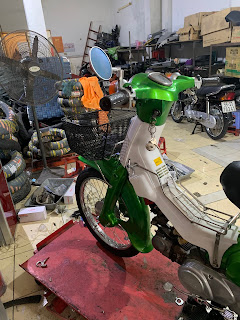 Sơn, dọn mới Honda Cub màu xanh bóng cực đẹp