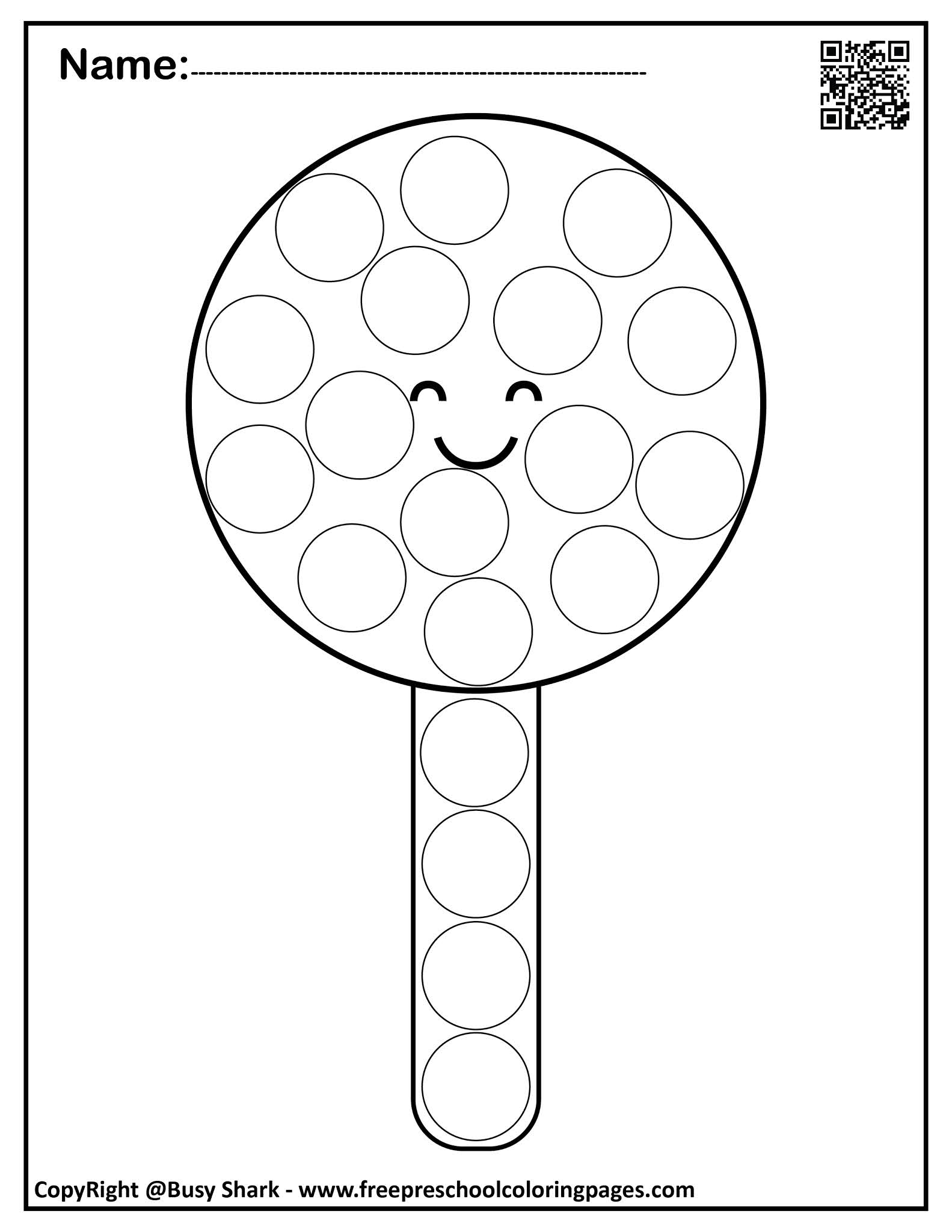 Download Set of Lollipop Dot Markers Pages for kids
