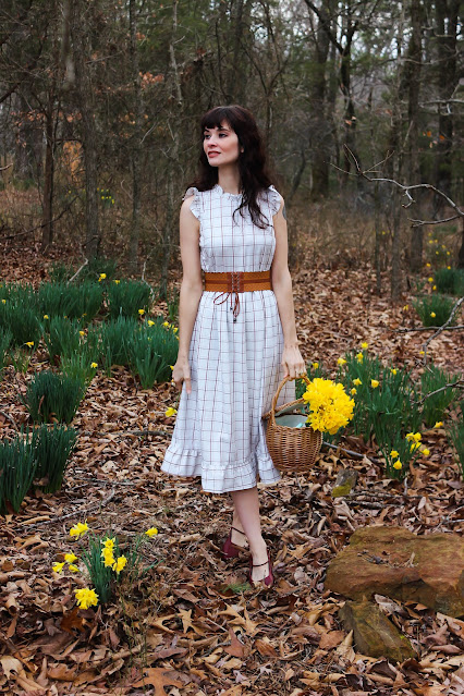 Cornsilk Sleeveless Ruffled Collar Round Neck High Waist Midi Dress with Pockets from Petallush