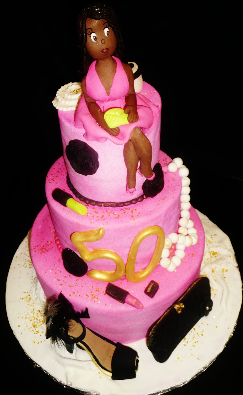 Baking with Roxana s Cakes  50th  Birthday  Cake  Diva themed 