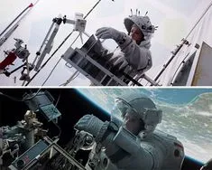 Good example of the type of green screen effect of hoaxing a spacewalk using 4K cameras.