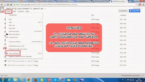 Como baixar no Google Drive?