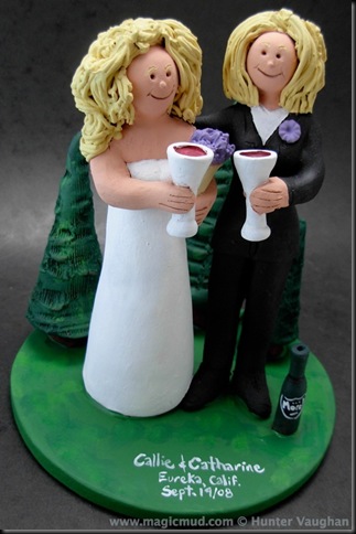 Gay Bride in Tuxedo Wedding Cake Topper They also share a love for nature 