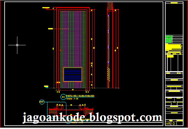 Ada sebagian banyak jenis pintu type pintu juga brand pintu Detail Pintu Kamar Mandi Gambar Kerja Autocad File Dwg