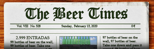 Dominical suplemento de noticias sobre cerveza. Aquí puedes leer el periódico The Beer Times.