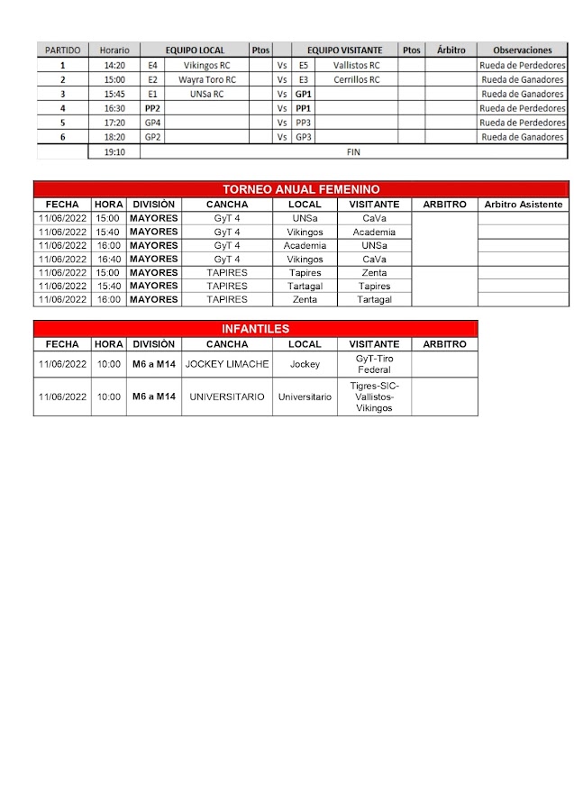 Boletín Oficial de la Unión de Rugby de Salta.