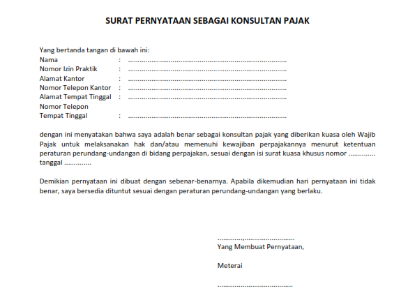 Surat Kuasa Khusus Pajak  Syarat, Ketentuan, dan Format 