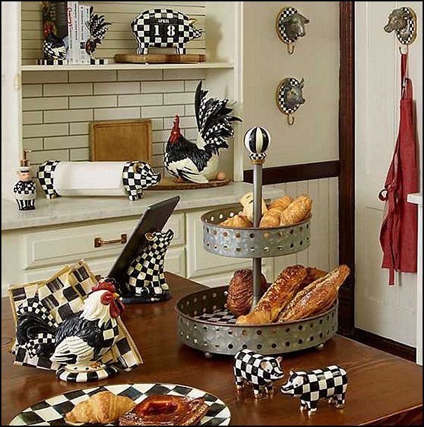 Pig Paper Towel Holder kitchen accessories country check farmhouse kitchen accessories