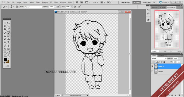 Cách vẽ Chibi bằng Photoshop từ hình thật