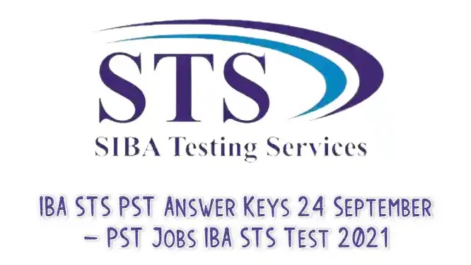 IBA STS PST Answer Keys 24 September – PST Jobs IBA STS Test 2023