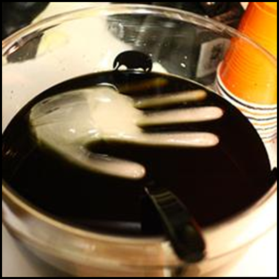 punch with frozen hand