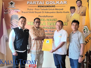 Melalui Perwakilannya, Mujiyat Serahkan Berkas Bacalon Bupati ke DPD Partai Golkar Batola