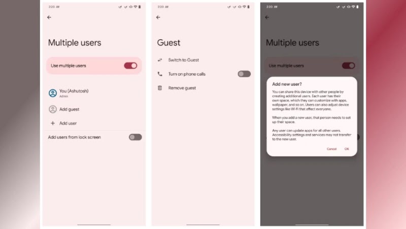 Android Multiple User Guest Mode