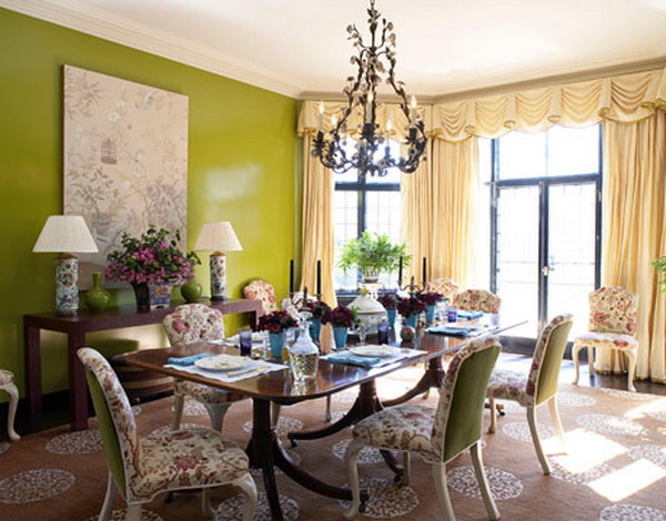 Green Dining Room Design