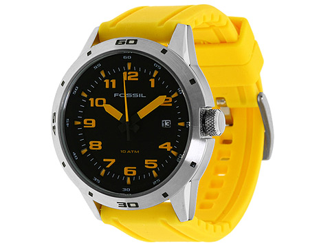 W2L006: FOSSIL YELLOW BAND MEN'S WATCH
