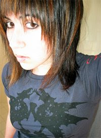 dyed shoulder length emo hair style