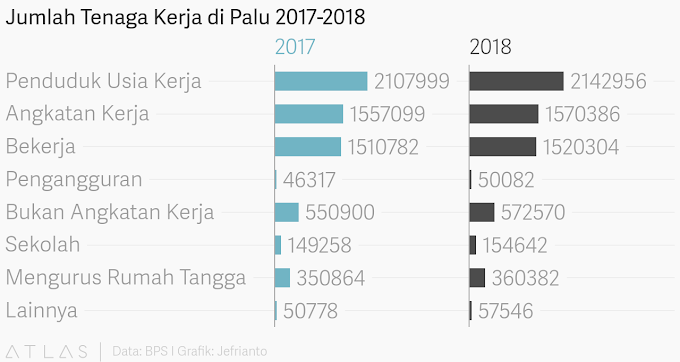 Jumlah Tenaga kerja di Palu 2017-2018