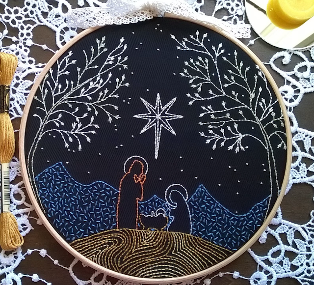 nativity scene embroidery pattern