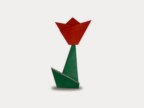 Hướng dẫn cách gấp bông hoa Tulip bằng giấy đơn giản - Xếp hình Origami với Video clip - How to make a Tulip