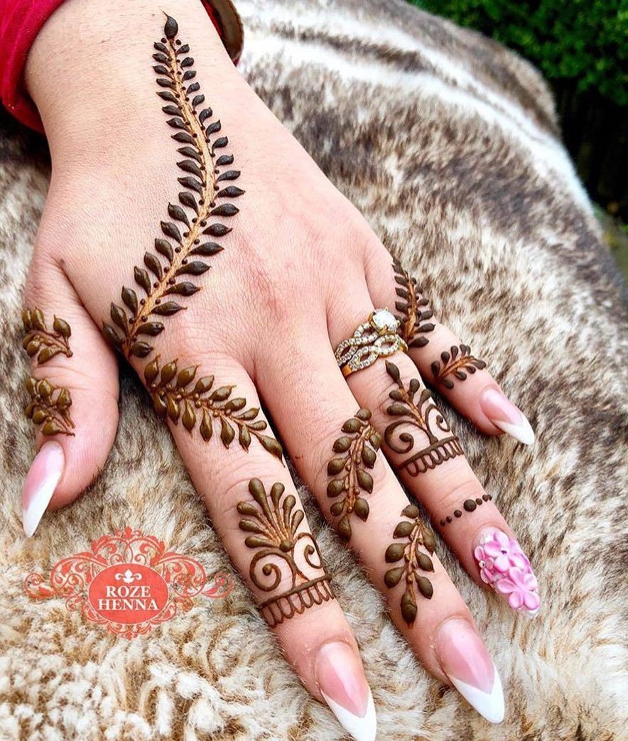 12 Elegant And Unique Finger Mehndi Designs | Ring mehndi design, Finger  mehendi designs, Simple henna tattoo