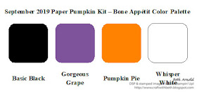 Craft with Beth: Stampin' Up! Paper Pumpkin September 2019 Bone Appetit Appétit Project Kit Color Palette Scheme Graphic