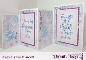 Divinity Designs LLC: Keep Christ, Christmas Dove Dies, Christmas Paper Collection 2019, Four Panel Card With Layers Dies, Letter Board Dies, Pierced Rectangles Dies, Scalloped Rectangles Dies; Card Designer Angie Crockett