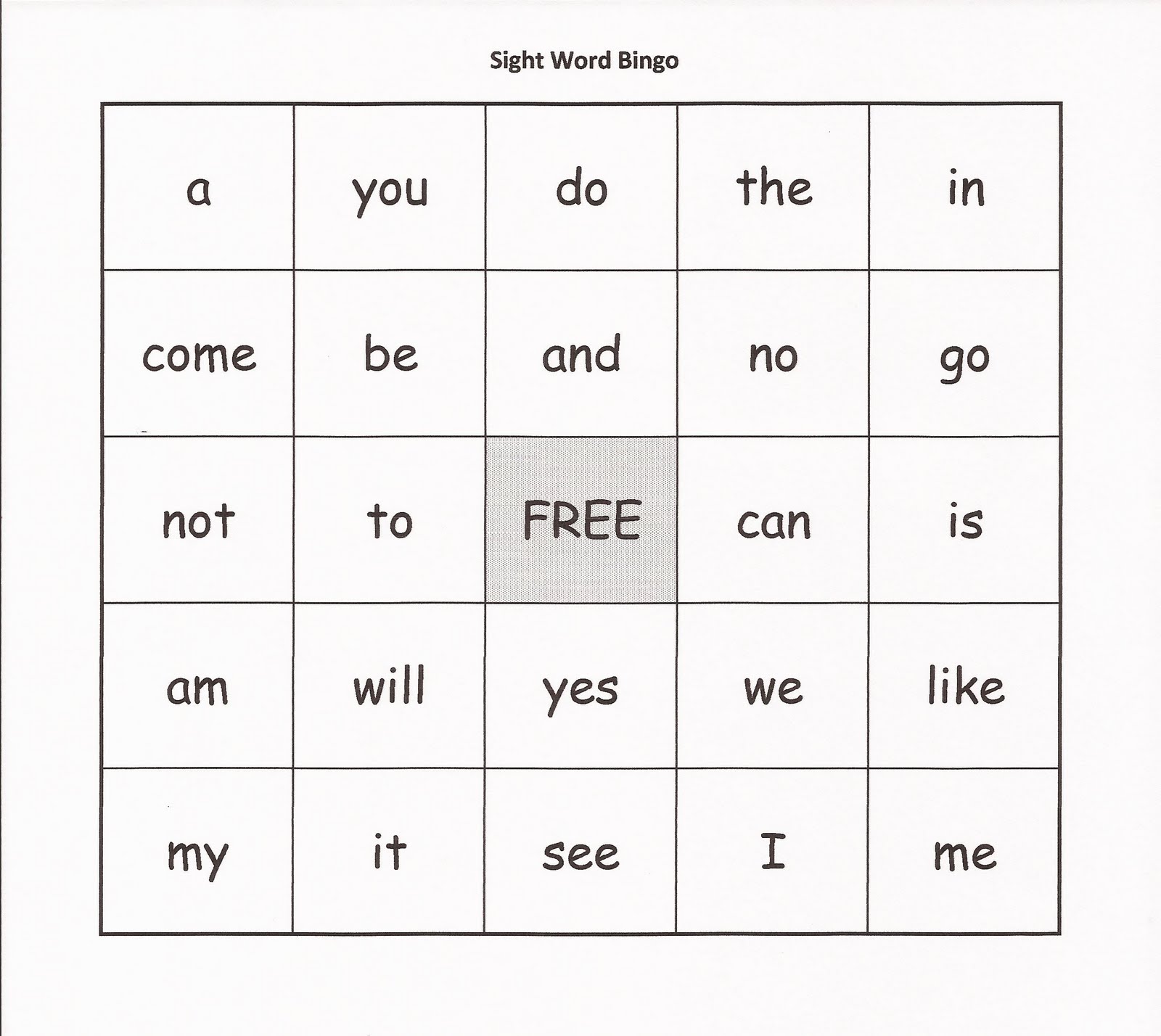 sight  bingo word 2011 Friday, May worksheets 13,