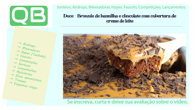 Doce - Brownie de baunilha e chocolate com cobertura de creme de leite