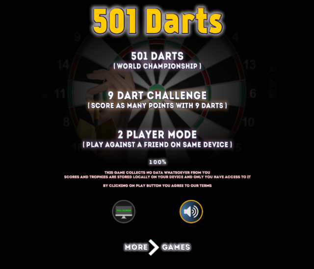 Play Darts 501 and more game on 2playergames