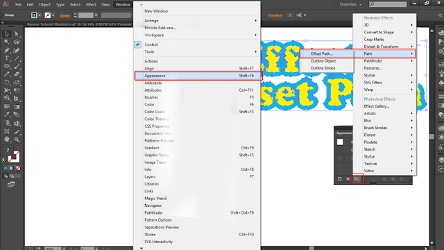  Cara Menggunakan Effect Offset Path Adobe Illustrator 