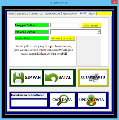 Form Input Data Siswa - Aplikasi PSB
