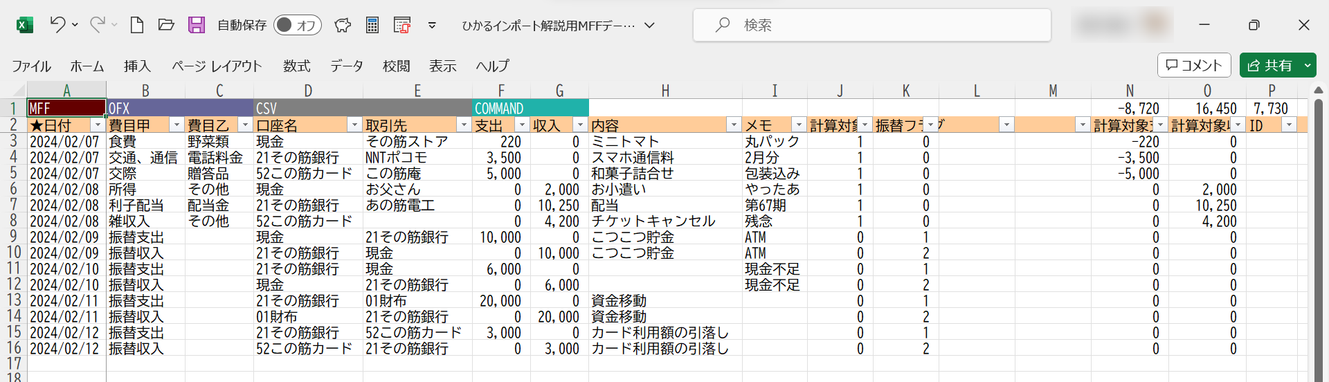 ひかるインポート解説用MFFデータ