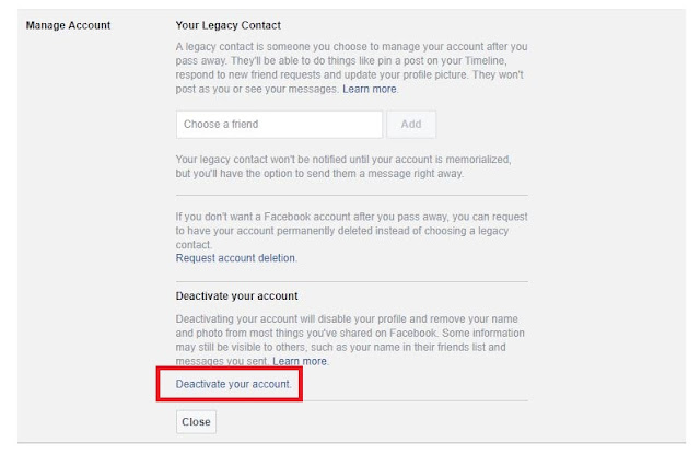 Deactivate My Facebook Account