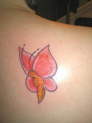 Simple Butterfly Tattoo Design. | Labels: Cute Tattoo Art, Simple Tattoo 
